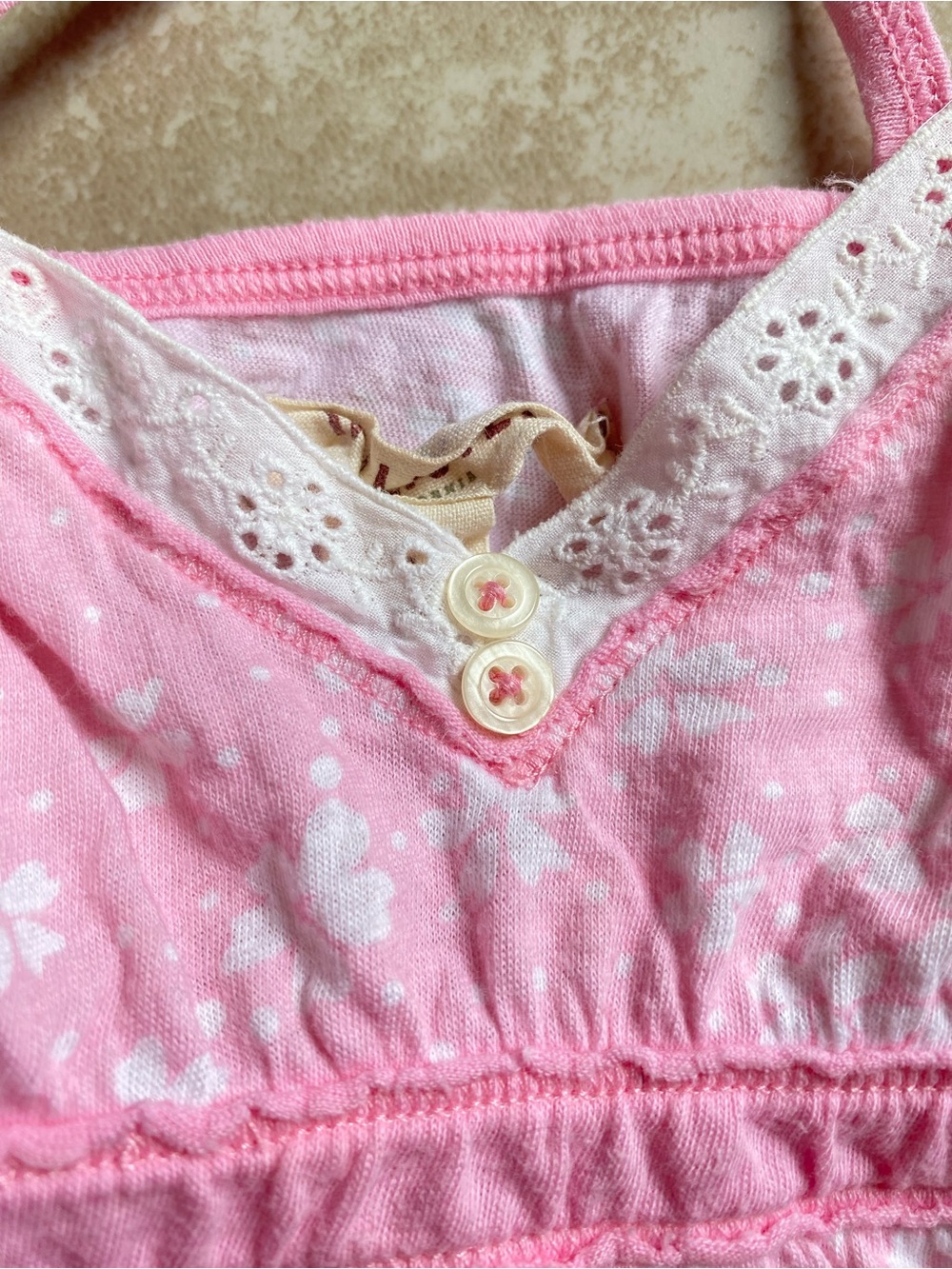 Y2k Hollister pink and white floral babydoll tank top - Picture 8 of 12